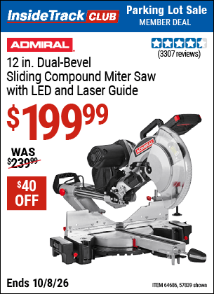 Harbor Freight Coupons, HF Coupons, 20% off - 12 in. Dual-Bevel Sliding Compound Miter Saw with LED & Laser Guide