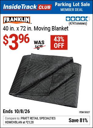 Harbor Freight Coupons, HF Coupons, 20% off - FRANKLIN 40 in. x 72 in. Moving Blanket 
