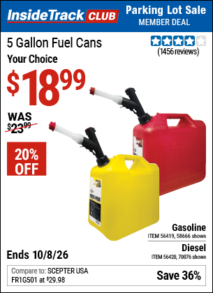 Harbor Freight Coupons, HF Coupons, 20% off - 5 Gallon Gas Can
