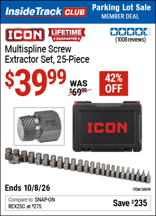 Harbor Freight Coupons, HF Coupons, 20% off - ICON Multispline Extractor Set, 25 Piece for $49.99
