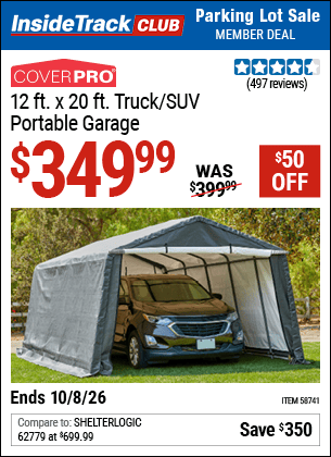 Harbor Freight Coupons, HF Coupons, 20% off - COVERPRO 12 ft. x 20 ft. Truck/SUV Portable Garage 