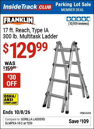 Harbor Freight Coupons, HF Coupons, 20% off - 17 Foot Type Ia Muti Task Ladder