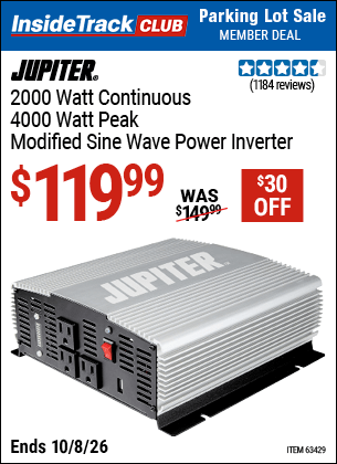 Harbor Freight Coupons, HF Coupons, 20% off - 2000 Watt Continuous/4000 Watt Peak Power Inverter