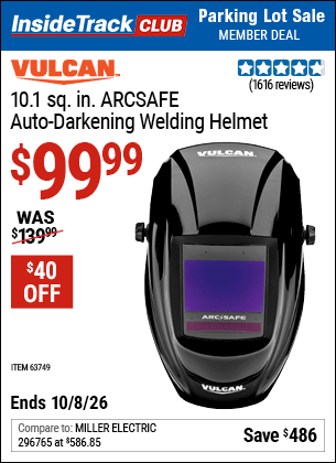 Harbor Freight Coupons, HF Coupons, 20% off - Vulcan Arcsafe Auto-darkening Welding Helmet