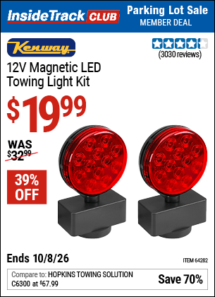 Harbor Freight Coupons, HF Coupons, 20% off - 12 Volt Led Magnetic Towing Light Kit