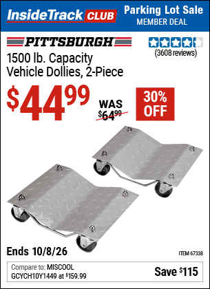 Harbor Freight Coupons, HF Coupons, 20% off - 2 Piece 1500 Lb. Capacity Vehicle Wheel Dollies