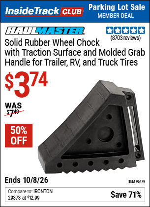 Harbor Freight Coupons, HF Coupons, 20% off - Solid Rubber Wheel Chock