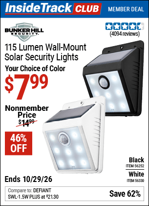 Harbor Freight Coupons, HF Coupons, 20% off - BUNKER HILL SECURITY Wall Mount Security Light for $9.99