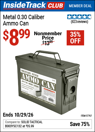 Harbor Freight Coupons, HF Coupons, 20% off - Metal 0.30 Caliber Ammo Can
