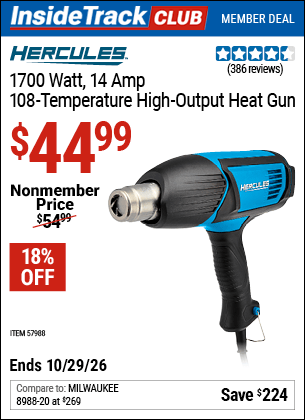 Harbor Freight Coupons, HF Coupons, 20% off - 1700 Watt  14 Amp 108 Temperature High Output Heat Gun
