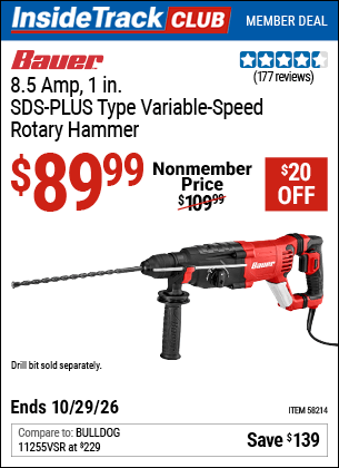 Harbor Freight Coupons, HF Coupons, 20% off - BAUER 8.5 Amp for $99.99