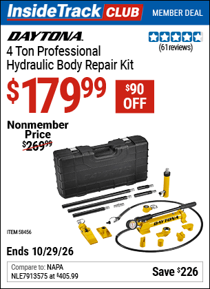 Harbor Freight Coupons, HF Coupons, 20% off - DAYTONA 4 Ton Professional Hydraulic Body Repair Kit for $189.99