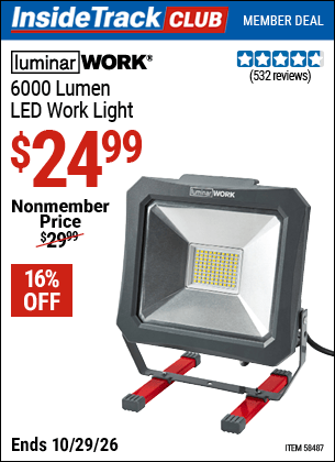 Harbor Freight Coupons, HF Coupons, 20% off - 6000 Lumen LED Work Light