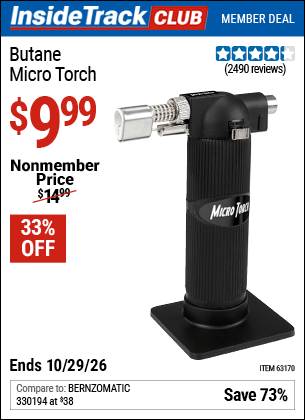 Harbor Freight Coupons, HF Coupons, 20% off - Butane Micro Torch