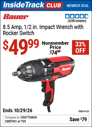 Harbor Freight Coupons, HF Coupons, 20% off - Bauer 1/2