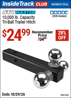 Harbor Freight Coupons, HF Coupons, 20% off - Haul Master Triple Ball Hitch