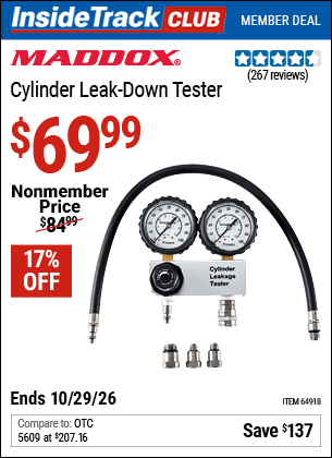 Harbor Freight Coupons, HF Coupons, 20% off - Cylinder Leak-Down Tester