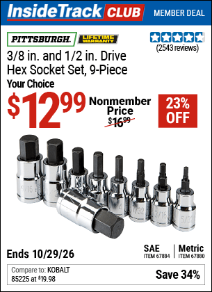 Harbor Freight Coupons, HF Coupons, 20% off - 9 Piece 3/8