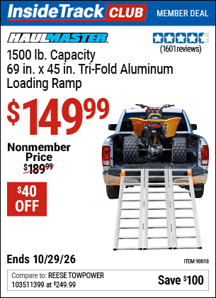 Harbor Freight Coupons, HF Coupons, 20% off - Super-wide Tri-fold Aluminum Loading Ramp
