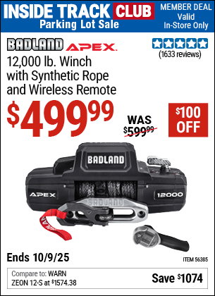 Harbor Freight Coupons, HF Coupons, 20% off - Badland Apex 12,000 Lb. Truck/suv Winch