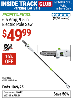 Harbor Freight Coupons, HF Coupons, 20% off - 7 Amp 1.5 Hp Electric Pole Saw