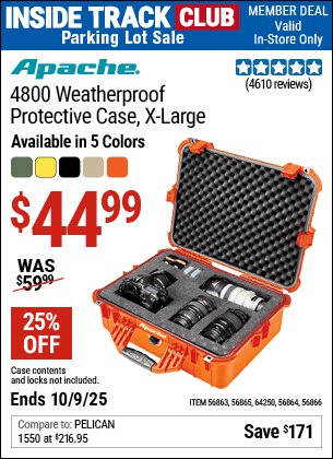Harbor Freight Coupons, HF Coupons, 20% off - APACHE 4800 Weatherproof Protective Case for $43.99