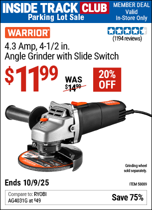 Harbor Freight Coupons, HF Coupons, 20% off - WARRIOR 4.3 Amp 