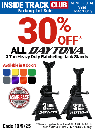 Harbor Freight Coupons, HF Coupons, 20% off - Buy Any 3T or 4T Steel DAYTONA Jack, Get One Pair of 3T DAYTONA Steel Jack Stands FREE!