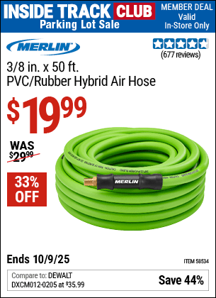 Harbor Freight Coupons, HF Coupons, 20% off - 3/8 in. x 50 ft. PVC/Rubber Hybrid Air Hose