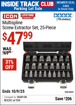 Harbor Freight Coupons, HF Coupons, 20% off - ICON Multispline Extractor Set, 25 Piece for $49.99