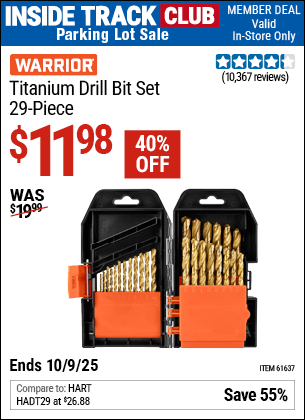 Harbor Freight Coupons, HF Coupons, 20% off - 29 Piece Titanium Drill Bit Set
