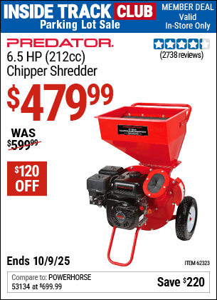 Harbor Freight Coupons, HF Coupons, 20% off - Chipper/shredder With 6.5 Hp Gas Engine (212 Cc)