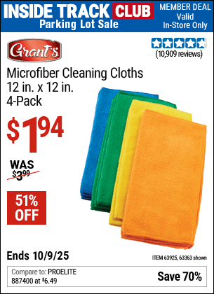 Harbor Freight Coupons, HF Coupons, 20% off - Microfiber Cleaning Cloths Pack Of 4