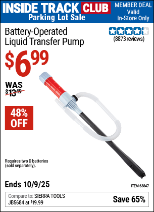 Harbor Freight Coupons, HF Coupons, 20% off - Battery Operated Liquid Transfer Pump