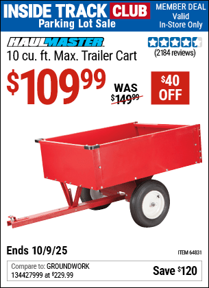 Harbor Freight Coupons, HF Coupons, 20% off - 10 Cu. Ft. Trailer Cart