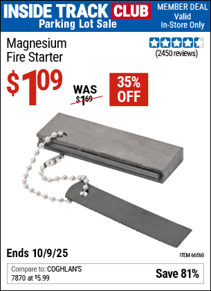 Harbor Freight Coupons, HF Coupons, 20% off - Magnesium Fire Starter