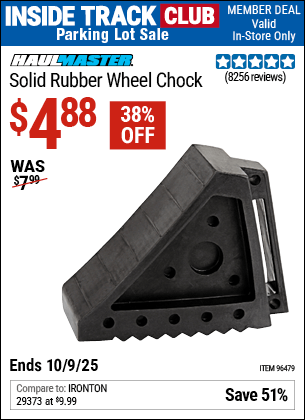 Harbor Freight Coupons, HF Coupons, 20% off - Solid Rubber Wheel Chock