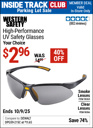 Harbor Freight Coupons, HF Coupons, 20% off - High Performance Uv Safety Glasses