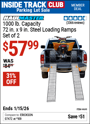 Harbor Freight Coupons, HF Coupons, 20% off - 1000 Lb. Steel Loading Ramps, Set Of Two