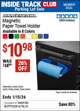 Harbor Freight Coupons, HF Coupons, 20% off - Magnetic Paper Towel Holders