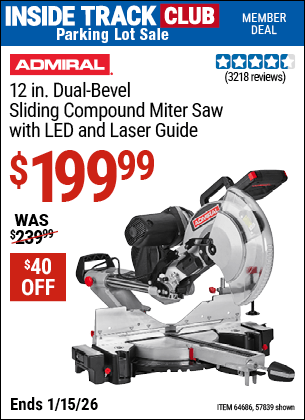 Harbor Freight Coupons, HF Coupons, 20% off - 12 in. Dual-Bevel Sliding Compound Miter Saw with LED & Laser Guide