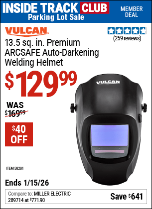 Harbor Freight Coupons, HF Coupons, 20% off - VULCAN Premium ARCSAFE Auto-Darkening Welding Helmet for $149.99