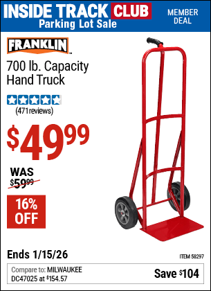 Harbor Freight Coupons, HF Coupons, 20% off - FRANKLIN 700 lb. Capacity Hand Truck for $49.99