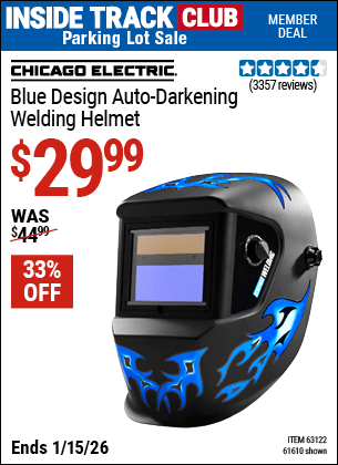 Harbor Freight Coupons, HF Coupons, 20% off - Auto-darkening Welding Helmet With Blue Flame Design