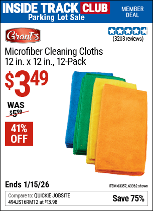 Harbor Freight Coupons, HF Coupons, 20% off - Microfiber Cleaning Cloths Pack Of 12