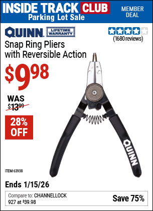 Harbor Freight Coupons, HF Coupons, 20% off - Snap Ring Pliers With Reversible Action