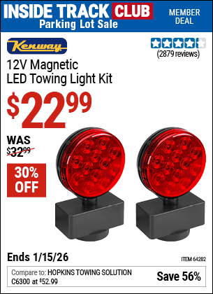 Harbor Freight Coupons, HF Coupons, 20% off - 12 Volt Led Magnetic Towing Light Kit