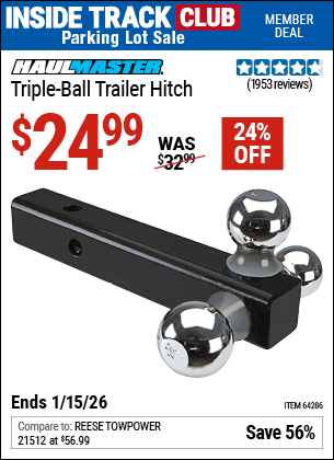 Harbor Freight Coupons, HF Coupons, 20% off - Haul Master Triple Ball Hitch