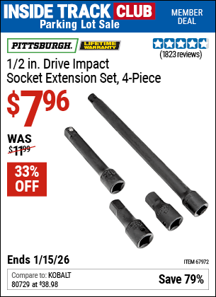 Harbor Freight Coupons, HF Coupons, 20% off - 4 Piece 1/2
