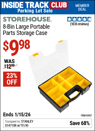 Harbor Freight Coupons, HF Coupons, 20% off - 8 Bin Large Portable Parts Storage Case